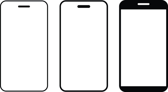 Art & IMobile phone icon set. Cellphone sign symbol. Smartphone sign. Modern black. 
