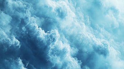 Naklejka premium Ethereal blue cloud texture for serene spring backgrounds soft sky patterns, calm and tranquil nature design, ideal for digital art, web design, and creative projects