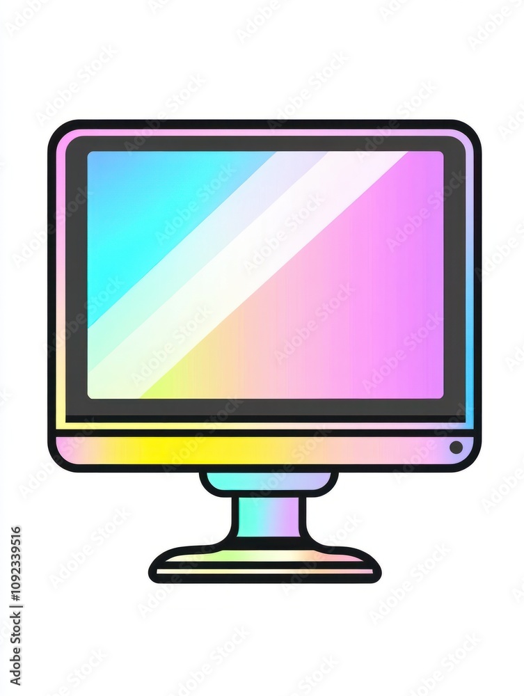 Fototapete monitor pc multi color style icon. simple thin line, outline of internet things icons for ui and ux,