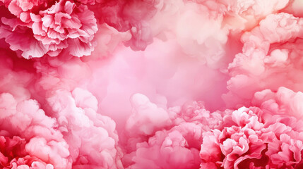 Fototapeta premium Soft pink floral clouds create dreamy, artistic background