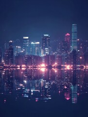 Obraz premium Shenzhen, China city skyline at night.