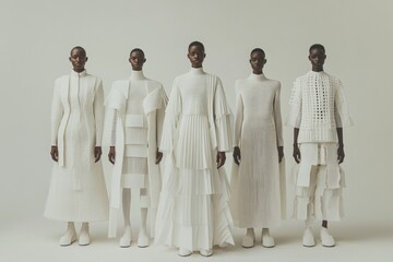 Fashion model showcasing futuristic fashion design, avant-garde couture in artistic photo shoot	