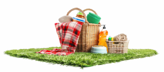 Perfect Picnic Basket on Lush Green Grass