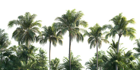 Fototapeta premium Tropics palm trees cutout backgrounds 3d rendering