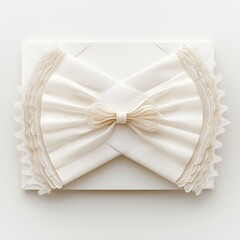 Elegant white envelope with lace and bow for special occasions