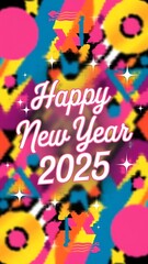 Fototapeta premium happy new year 2025 Illustartion,Typography,Banner,Poster T-shirt Design Motivational Quote