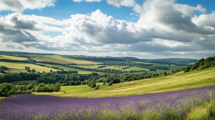 Obraz premium Scenic Landscape with Lavender Field