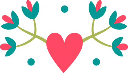 Reflected composition purple and pink flowers is made in folk art. Design element, border element, print in rustic style, isolated white background.