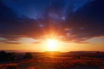 the AI Image Generator, natural landscape at sunset colorful sky cloud natural