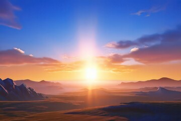 the AI Image Generator, natural landscape at sunset colorful sky cloud natural