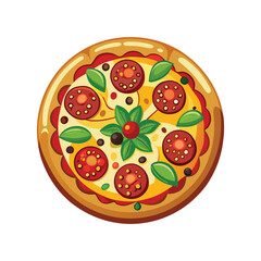 Delicious Pizza Vector Illustration