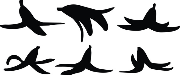 Banana peels silhouette,Peels collection 