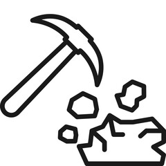 Pickaxe Mining Line Icon
