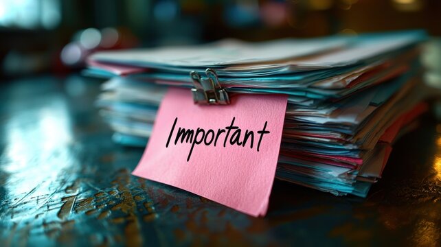 Organizing important documents on a desk office workspace high fidelity image professional environment close-up perspective efficiency and productivity