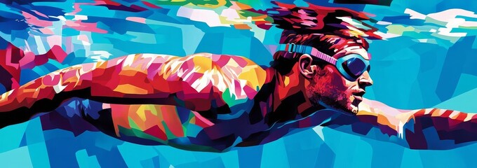 Captivating Cover Artwork for a Swimming-Themed Project