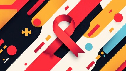 World aids day awareness campaign global community graphic design digital art modern aesthetics health education