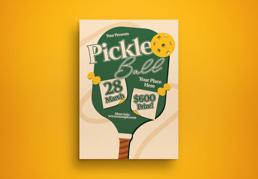 Green Scrapbooking Pickleball Tournament Flyer Layout
