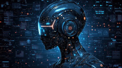 Fototapeta premium Data Analyst Using AI Technology for Data Analysis and Problem Solving