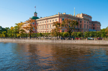 Mikhailovsky (Engineering) castle in the historical center of St. Petersburg, Russia