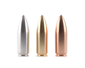 a group of bullets on a white background