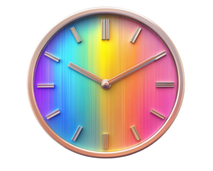 a colorful clock with roman numerals