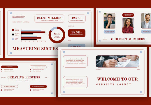 Maroon Light Blue Creative Business Management  Presentation