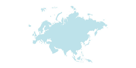 Fototapeta premium Map of Eurasia, sign silhouette. World Map Globe. Vector Illustration isolated on white background. Europe and Asia continent.