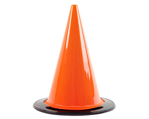 an orange cone on a black surface