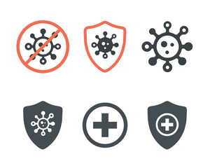 Antibacterial icon set. Flat vector illustration. White background.