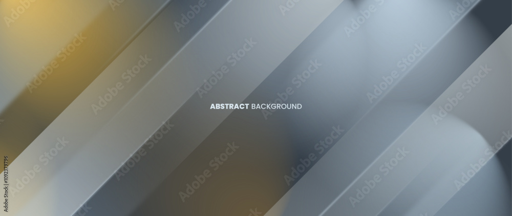 Poster abstract gray and slightly gold background with clashing beveled patterns. futuristic design of geom