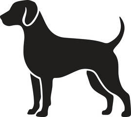 A black dog silhouette design icon logo illustration isolated on white background	