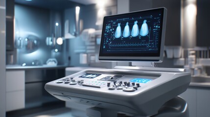 Modern Medical Ultrasound Machine in a Clean Clinic