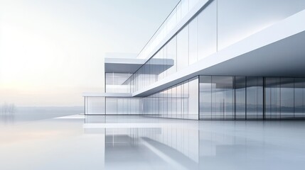 Obraz premium Modern Minimalist Glass Building Architectural Design