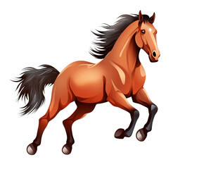 a horse running with a black tail