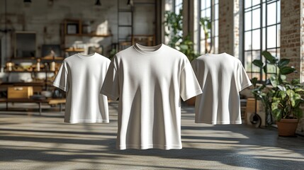 Beige 3D Render T-Shirt Mockup. Generative AI