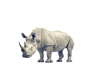 Obraz premium a rhinoceros statue with a white background