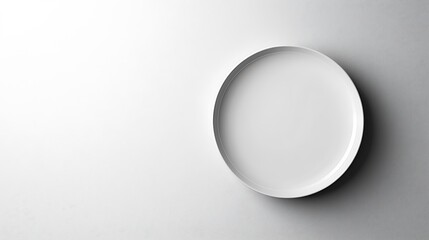 Empty White Plate on White Background