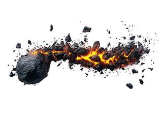 a rock with lava coming out of it