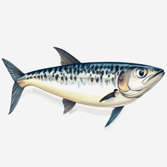 Fototapeta premium Realistic Illustration of a Colorful Fish with Detailed Scales and Fin Design Suitable for Underwater Themes and Marine Biology Representations