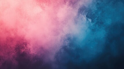 Fototapeta premium Textured abstract background featuring a vibrant gradient of pink and blue hues with a subtle grainy noise effect creating a dynamic visual experience.