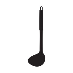 Large Spoon for Soup Silhouette Vector Illustration