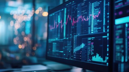 Computer screen showcasing mathematical equations and modern data visualizations, highlighting themes of science, technology, and education in a sleek environment.