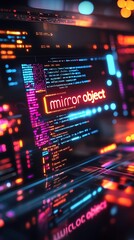 Obraz premium Luminous data stream composed of code