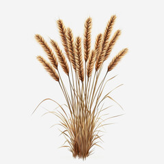Fototapeta premium Detailed Illustration of a Beautiful Bouquet of Golden Wheat Stalks Showcasing the Natural Elegance and Textural Richness Perfect for Agricultural and Environmental Themes