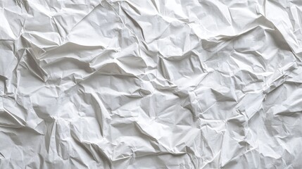 Obraz premium Crumpled white paper texture with creases and wrinkles, perfect for background design in posters or creative projects.