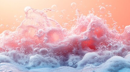Fototapeta premium Pink Blue Water Bubbles Abstract Foam Texture