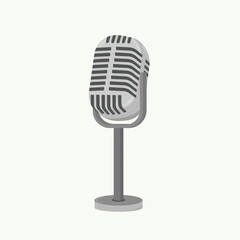 Fototapeta premium vintage microphone icon Microphone icon. Music sound melody and song theme. Isolated design. Vector illustration