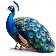 Obraz premium Majestic Indian Peacock Bird Vibrant Feathers Wildlife