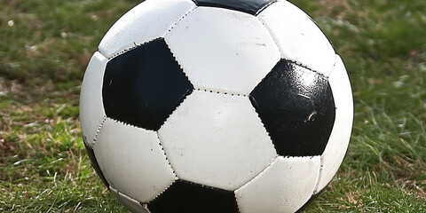soccer ball on grass close up