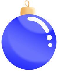 Chrismas Blue ball decoration clipart   
holiday ornaments hand draw illustration transparent with Background Remover